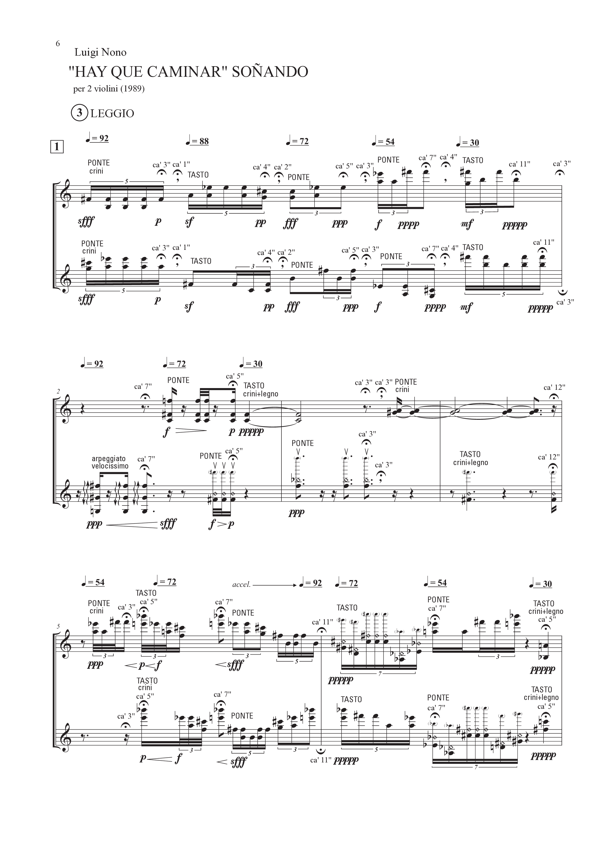 Digital music engraving and restoration of Luigi Nono manuscript
